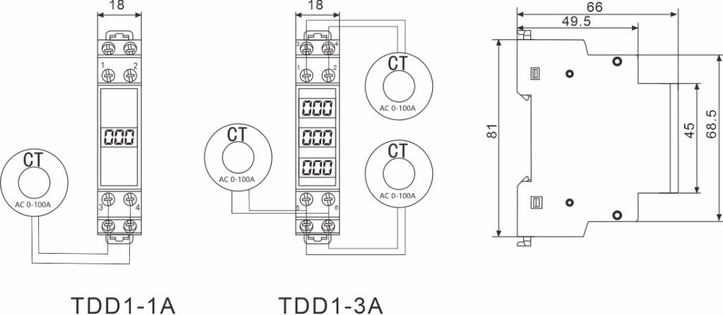 Ampèremètre numérique - DJ-A72DC - Tense Electronic - DC / monté en panneau  / pour applications industrielles