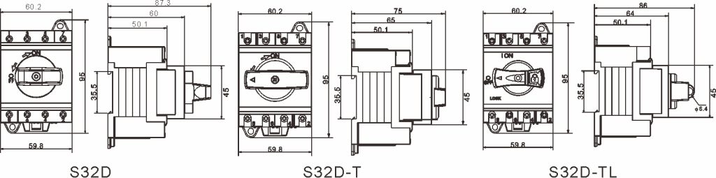 INTERRUPTEUR SECTIONNEUR 4P DC 32A TOSUN